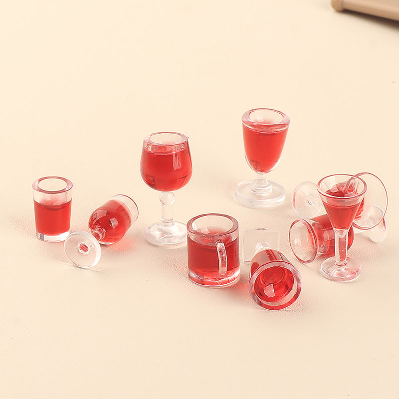 Wholesale Miniature Food Play Mini Red Wine Glass Accessories